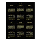 2022 Black Gold Full Year Home Office Calendar