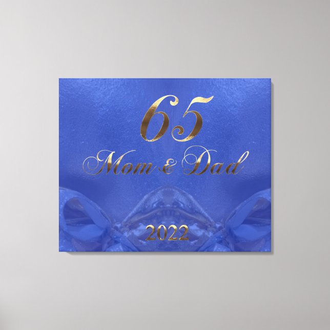 2022 Blue Sapphire Wedding 65th Anniversary Canvas Print (Front)