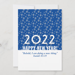 2022 Blue Snowflakes Christian NEW YEAR Holiday Card