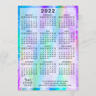 2022 Calendar Colourful Iridescent Holographic Program