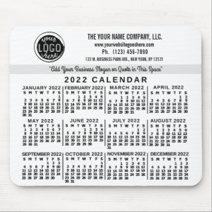 2022 Calendar Custom Business Logo Name Easy White Mouse Pad