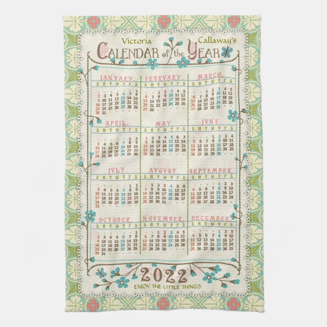 2022 Calendar (See Description for New Version)  Kitchen Towel (Vertical)