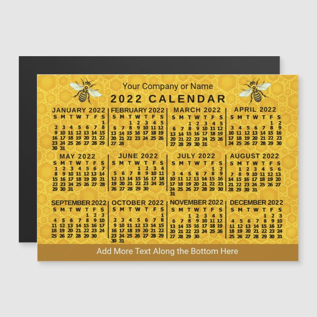 2022 Calendar (See Description for New Version)  Magnetic Invitation (Front/Back)