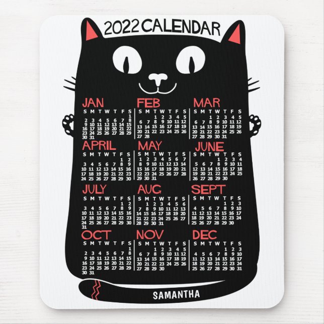 2022 Calendar (See Description for New Version)  Mouse Pad (Front)