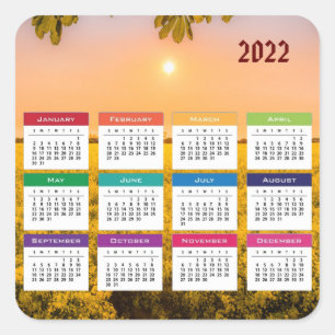 2022 Calendar     Square Sticker