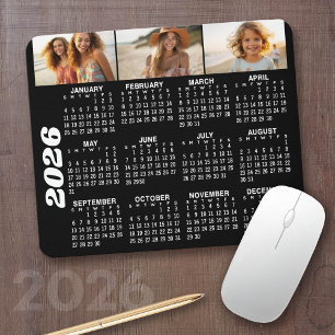 2022 Calendar with 3 Photo Collage - black Mouse P Pad