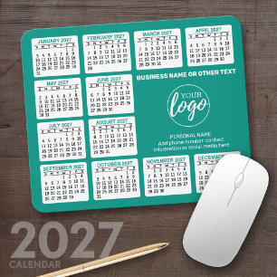 2022 Calendar with logo, Contact Information Blue Mouse Pad