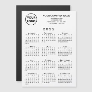 2022 Calendrier Business Logo Texte Blanc Magnet C