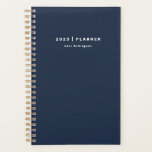 2022 Chic Dark Navy Blue Weekly Monthly Non-Dated Planner<br><div class="desc">Get things done with our non-dated dark navy blue planner. Weekly and monthly pages for business or personal planning,  making schedules and taking notes. Pages are blank so you can start anytime.</div>