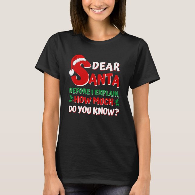 2022  Christmas  Kids Adults Santa I Can Explain T-Shirt (Front)