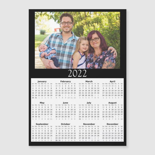 2022 Customized Photo Calendar Mini Magnet (Front)