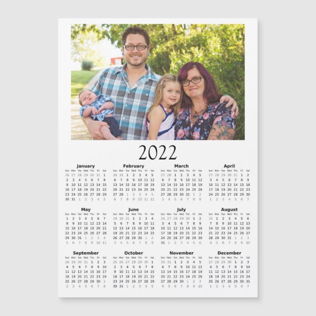 2022 Customized Photo Calendar Mini Magnet (Front)