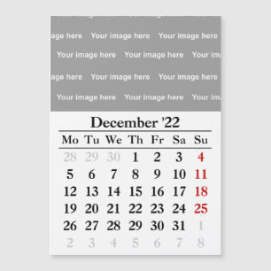 2022 December calendar Magnetic card