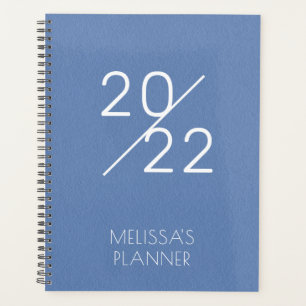 2022 Elegant Blue Personalized Name Planner