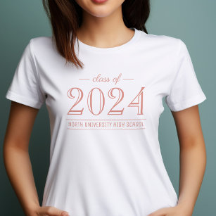 2022 Elegant Rose Gold Custom Graduation T-Shirt