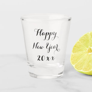 2022 Elegant Script Happy New Year Party Whiskey Shot Glass