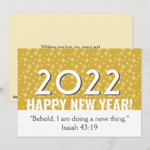 2022   Gold Snowflakes   Christian   NEW YEAR Holiday Card