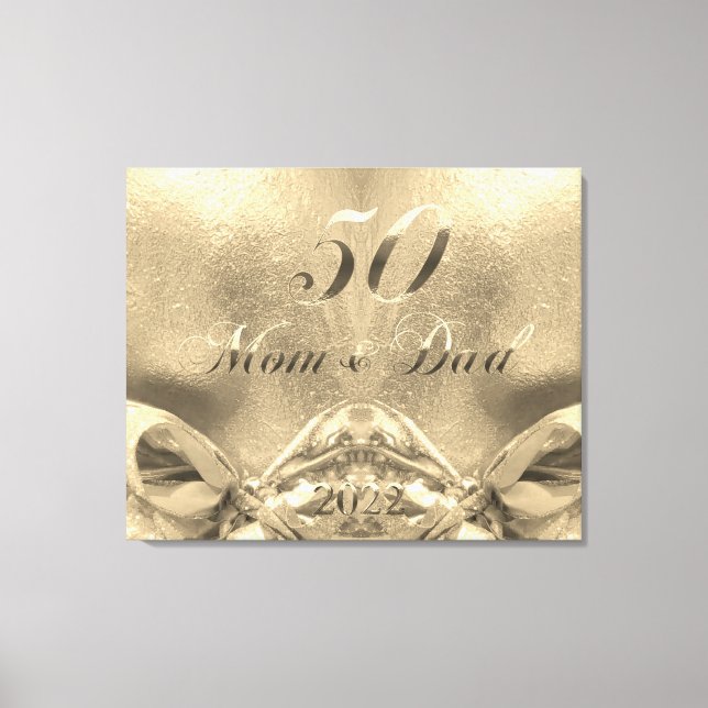 2022 Golden Wedding 50th Anniversary Parents Canva Canvas Print (Front)