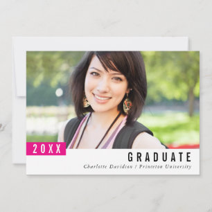 2022 GRADUATE simple modern minimalist flag pink Thank You Card