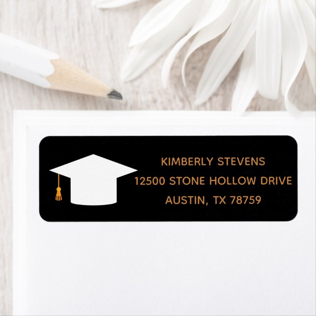 2022 Graduation Chic Black Gold Return Address (Insitu)