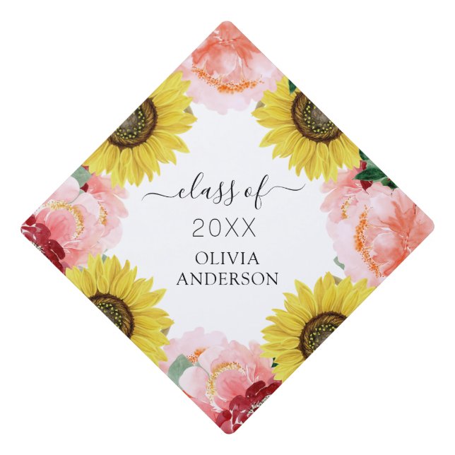 2022 Graduation Sunflower Country Class of Graduation Cap Topper (Front)