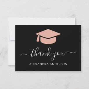 2022 Graduation Thank You Rose Gold Black