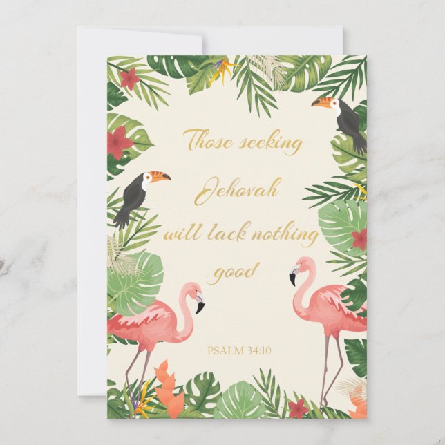 2022 JW year text Psalm 34:10 Invitation (Front)