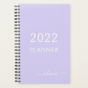 2022 Lavender Purple Girly Script Monogramme Nom