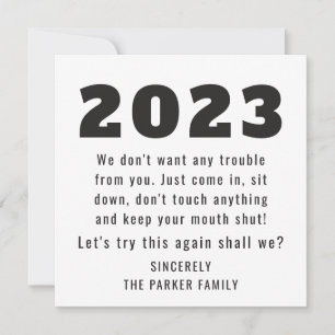 2022 Let's Try This Again   Happy New Year Holiday Card