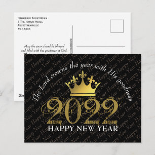 2022 LORD CROWNS YEAR Christian Happy New Year Postcard