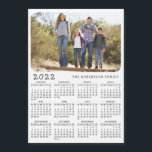 2022 Magnetic Calendar Family Photo Black White<br><div class="desc">For a 2024 calendar in this style, please visit: https://www.zazzle.com/2024_magnetic_calendar_family_photo_white_black-256934997520774775 This simple minimalist style magnetic 2022 calendar is easy to personalize with the family name and custom photo to create a unique present for loved ones. The Black and white design with a colourful picture looks beautiful and clear and is...</div>