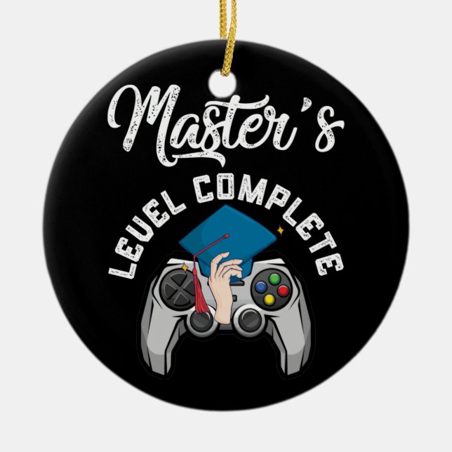 2022 Master's Level Complete Graduation Gamer Ceramic Ornament (Front)