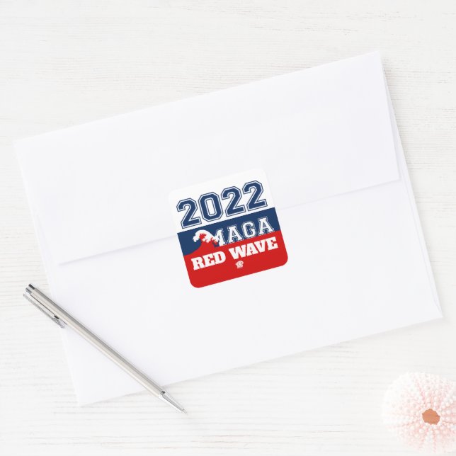 2022 Midterms Ultra MAGA Red Wave Square Sticker (Envelope)