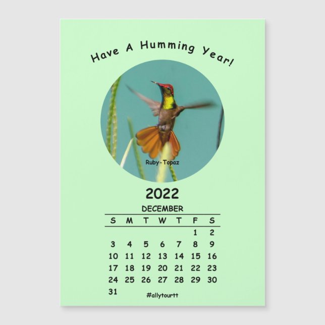 2022 Monthly Magnetic Calendar Series 12 of 12 (Front)