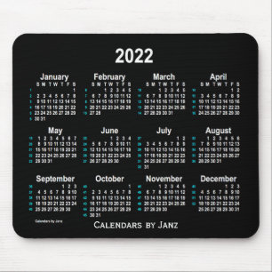 2022 Neon White 52 Weeks Calendar by Janz Mouse Pad