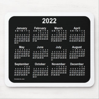 2022 Neon White Calendar by Janz Two Tone Mouse Pad