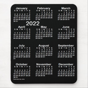 2022 Neon White Large Print Calendar by Janz Mouse Pad