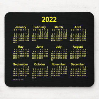 2022 Neon Yellow Calendar by Janz Mouse Pad