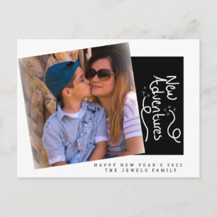2022 New Years Photo Hand Lettering Postcard