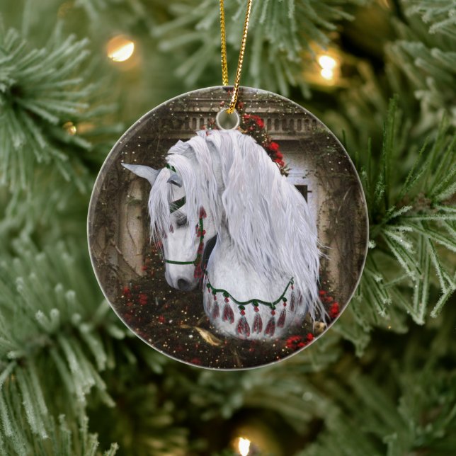 2022 Noël Horse2 Ornement 2 côtés (Arbre)