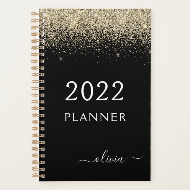 2022 Or Glitter Paillettes Noir Monogramme (Devant)