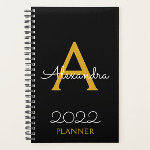 2022 Or Monogramme Noir Élégant
