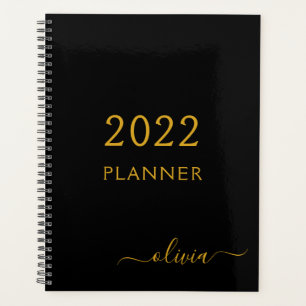 2022 Or noir Féminin Monogramme Nom Moderne