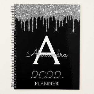 2022 Parties scintillant noire argent Monogramme m