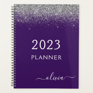 2022 Parties scintillant violet argenté Monogramme