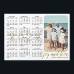 2022 Photo Calendar Magnet Modern Black White Gold<br><div class="desc">This modern 2022 magnetic calendar designed in minimalist style is easy to customize with personal photos to create a unique keepsake for your loved ones. The white and black design with a colourful picture and golden text is the template where you can type your family name and add own picture....</div>