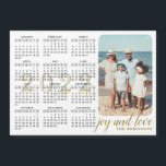 2022 Photo Calendar Magnet Modern Black White Gold<br><div class="desc">This modern 2022 magnetic calendar designed in minimalist style is easy to customize with personal photos to create a unique keepsake for your loved ones. The white and black design with a colourful picture and golden text is the template where you can type your family name and add own picture....</div>