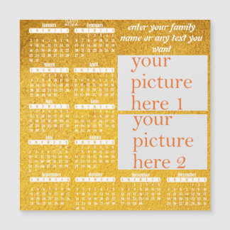 2022 Photo Personalized Fridge Magnetic Calendar
