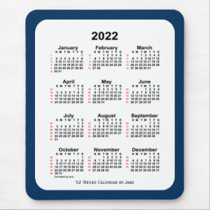 2022 Police Box Blue 52 Week Calendar by Janz Mouse Pad