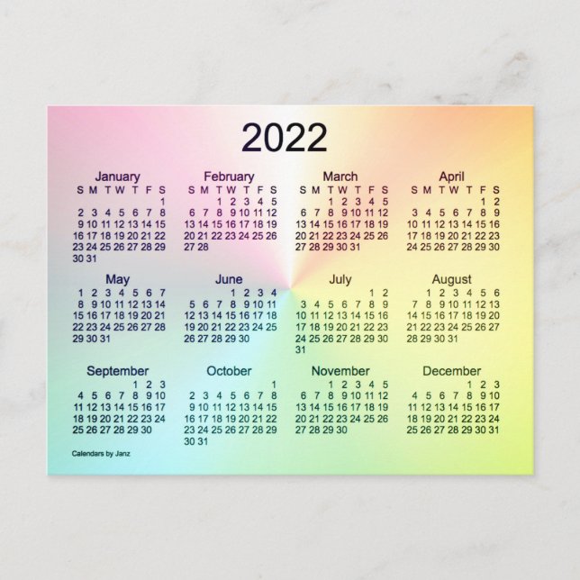 2022 Recoleta Shimmer Mini Calendar by Janz Postcard (Front)